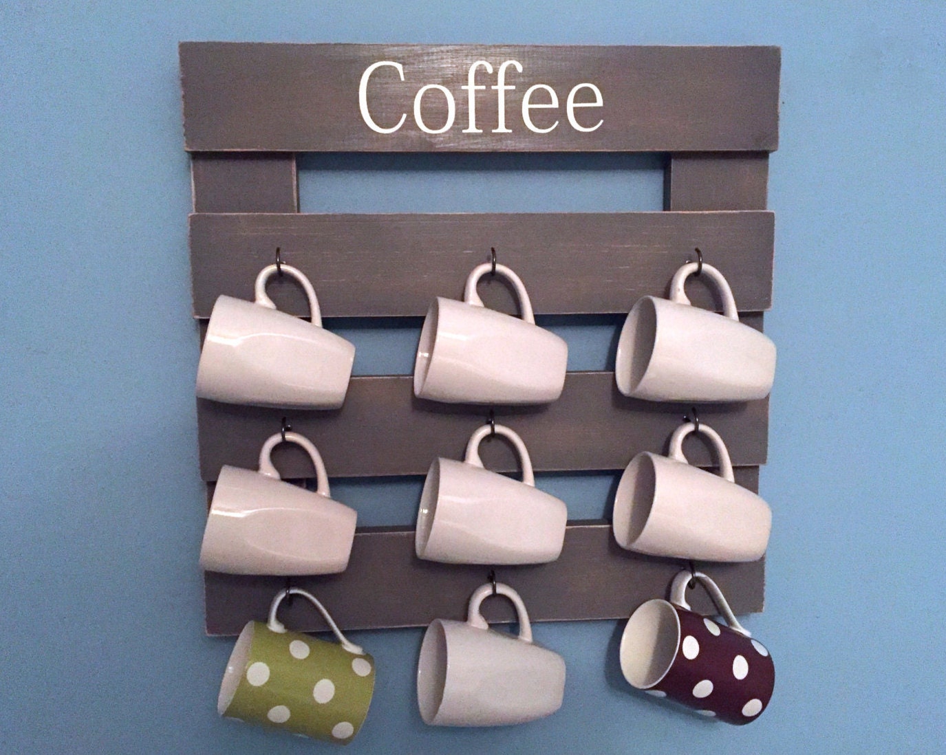 Rustic coffee rack coffee mug holder coffee cup display