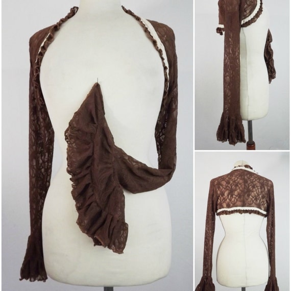 Steampunk lace bolero, lace shrug by ClaudiaCandeiasArt steampunk buy now online
