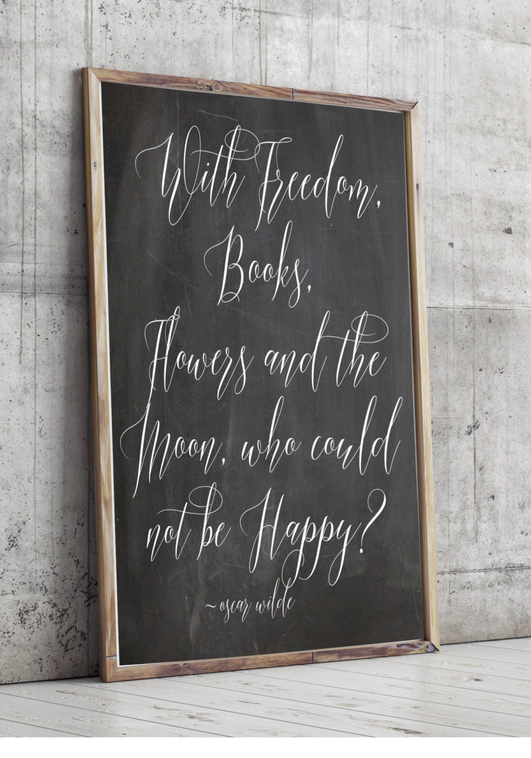 Art Print Oscar Wilde Quote Freedom Books Flowers by ...