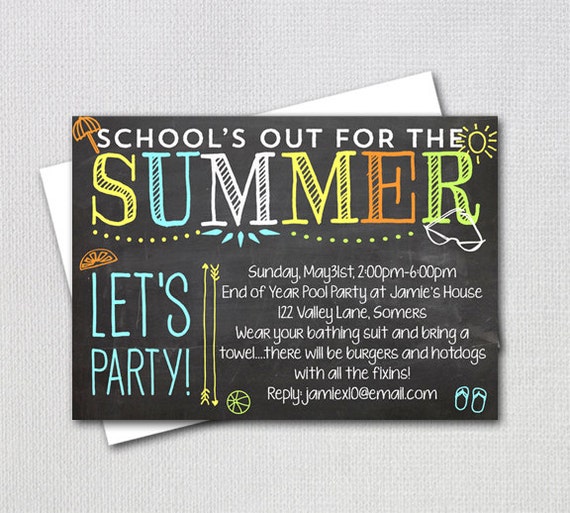 End Of Summer Pool Party Invitations 6
