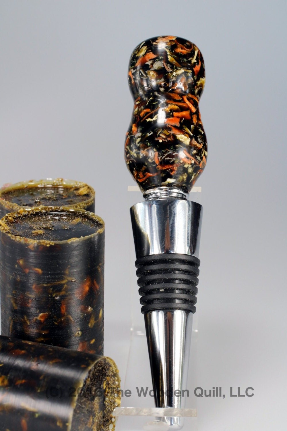 Handmade Wine Bottle Stopper Blanks Resin Cast Vegi Soup