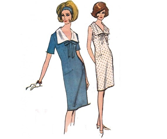 60s Wide Collar Shift Dress Pattern by allthepreciousthings