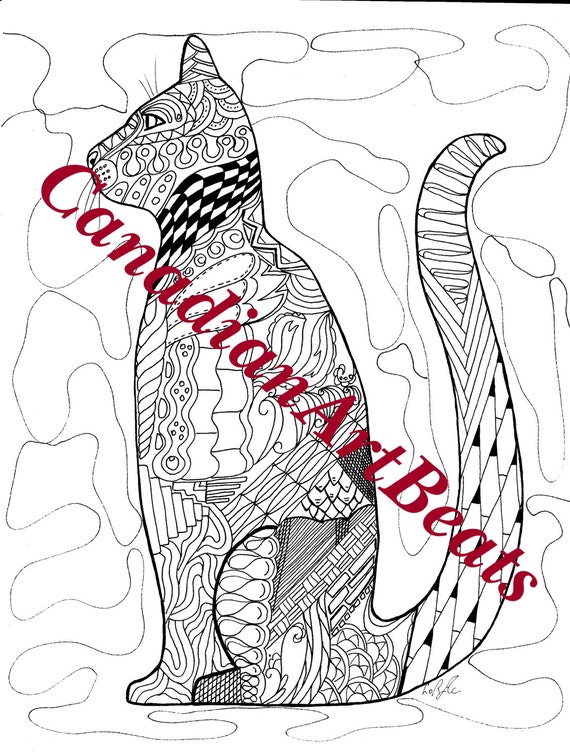 Download Cat Egyptian Mau Elegant Coloring Page by CanadianArtBeats on Etsy