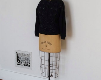 Vintage 1960s Sweater - 60s Beaded Cardigan - The Ginger