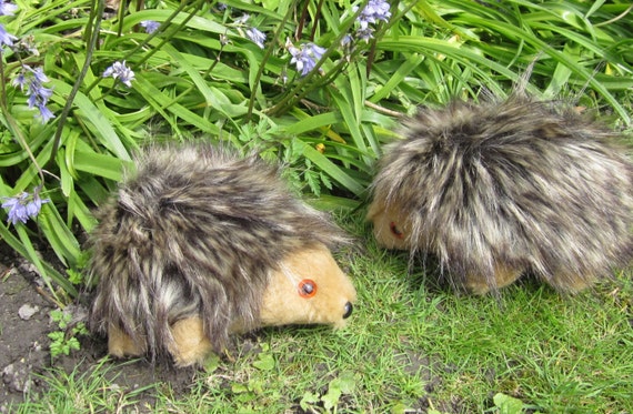 Toy Baby Hedgehog Unisex Animal Doll Flecked Brown Plush Faux Fur Light Brown Fleece COLDHAMCUDDLIES Stocking Stuffer Christmas Present