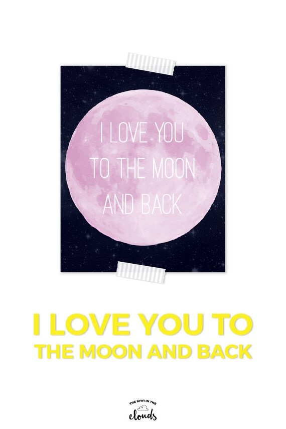 I Love You To The Moon And Back Nursery Art Pink Nursery