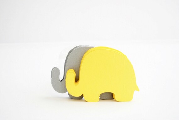 24 Elephant Die Cut, Elephant die cut (3.5 x 2.5 inches) Textured Cardstock die cut A700 Il_570xn