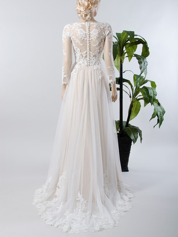 Lace wedding dress long sleeve wedding dress bridal gown