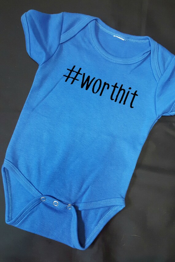 Hashtag Worth It Onesie. Funny Baby Onesie. Free Shipping