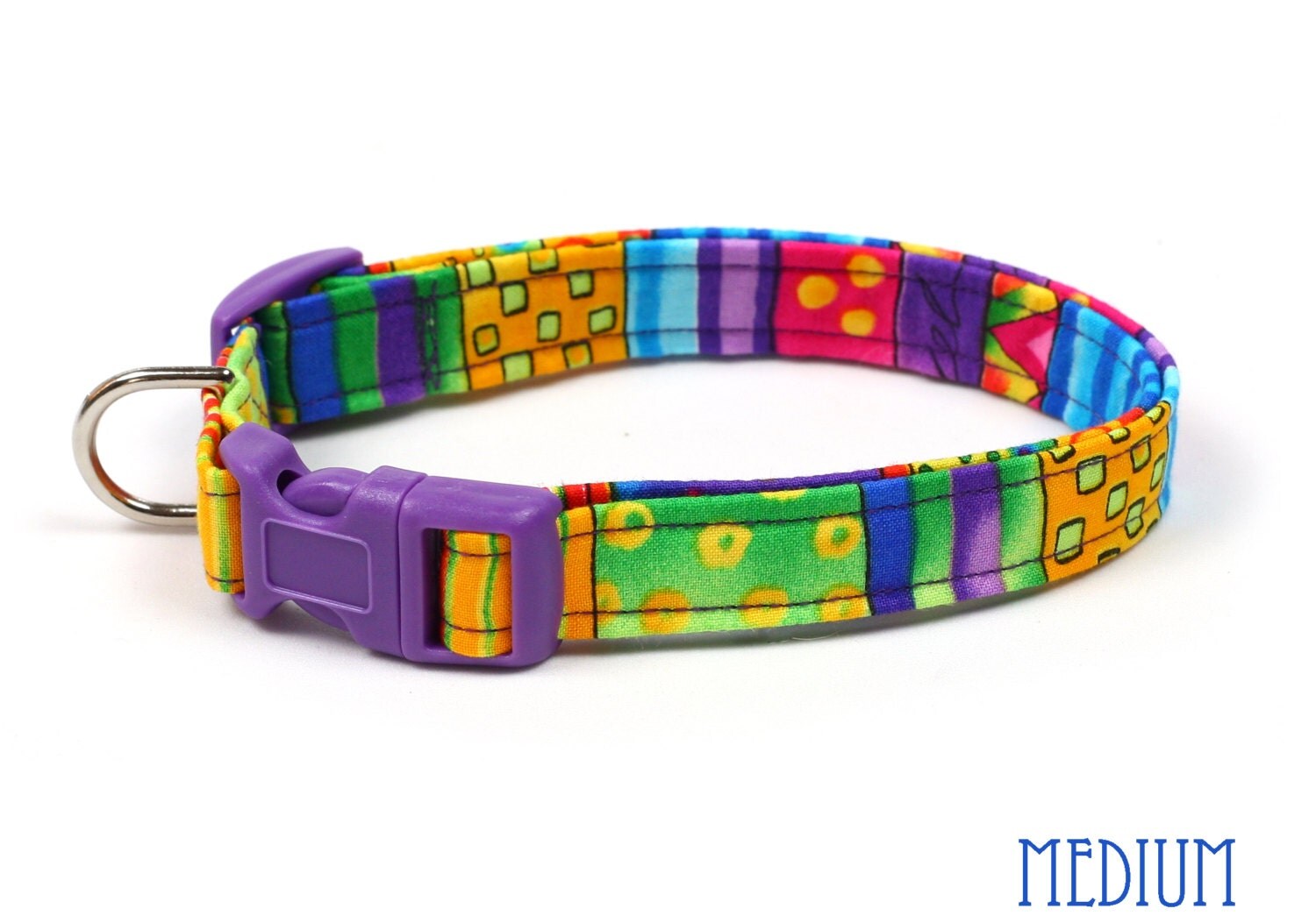 Colorful Dog Collar Happy Go Lucky Stripes Mini by Pugs2Persians