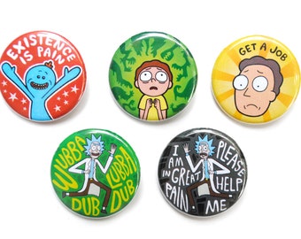 Rick and Morty Button Set