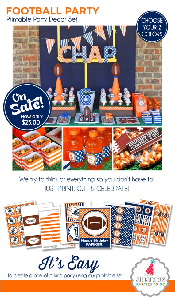 Football Birthday Party | Football Party Decorations | Printable Football Banner | 1st Birthday | Sports Birthday Party | Amanda's Parties Il_570xn