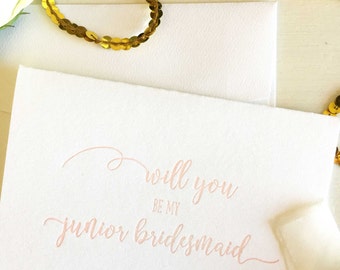 Will You Be My Junior Bridesmaid - Junior Bridesmaid Proposal - Junior Bridesmaid Card - Asking Bridesmaid - Bridesmaid Proposal - Blush