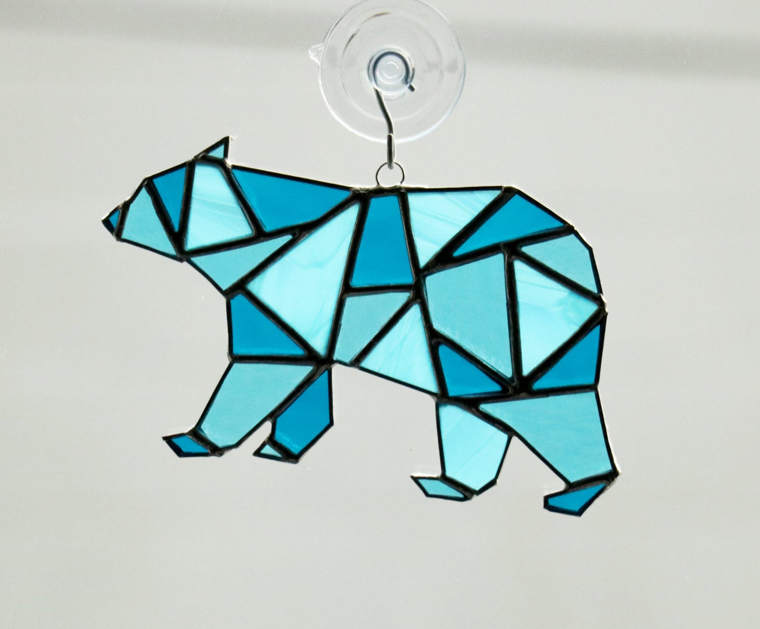 Polar Bear Stained Glass Suncatcher by AwesomeSauceDesigns on Etsy