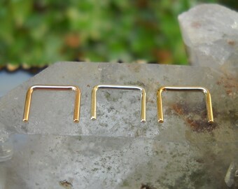 Septum Retainer - Retainer Piercing - Nose Retainer - 14K Rose/Yellow Gold Filled - Sterling Silver - 20-16 Gauge 7mm Inner Diameter