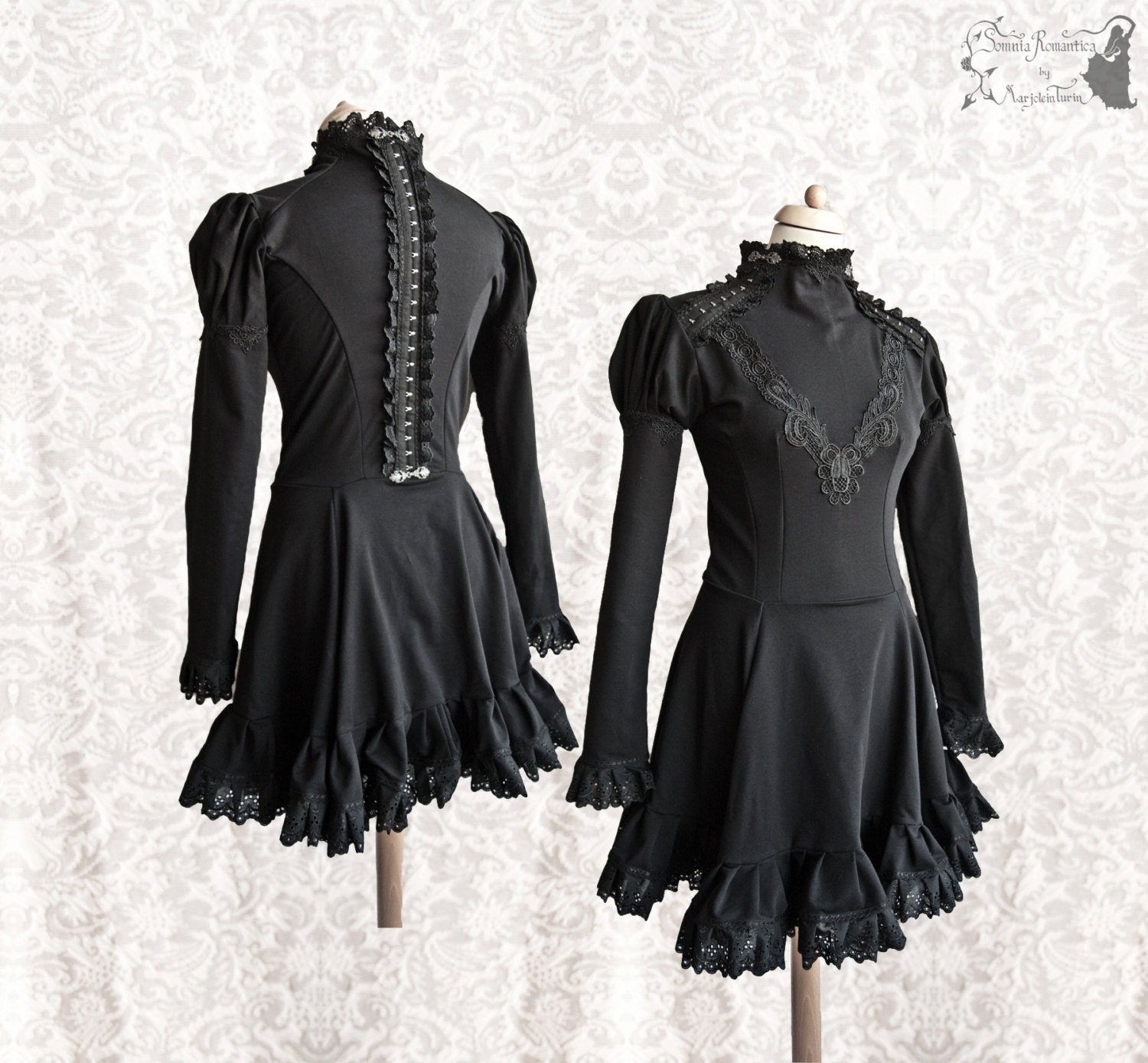 Dress Black Victorian Steampunk Romantic Goth Kuro