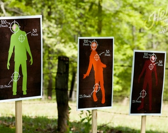Nerf Zombie Targets - Party Printable Decorations - INSTANT DOWNLOAD
