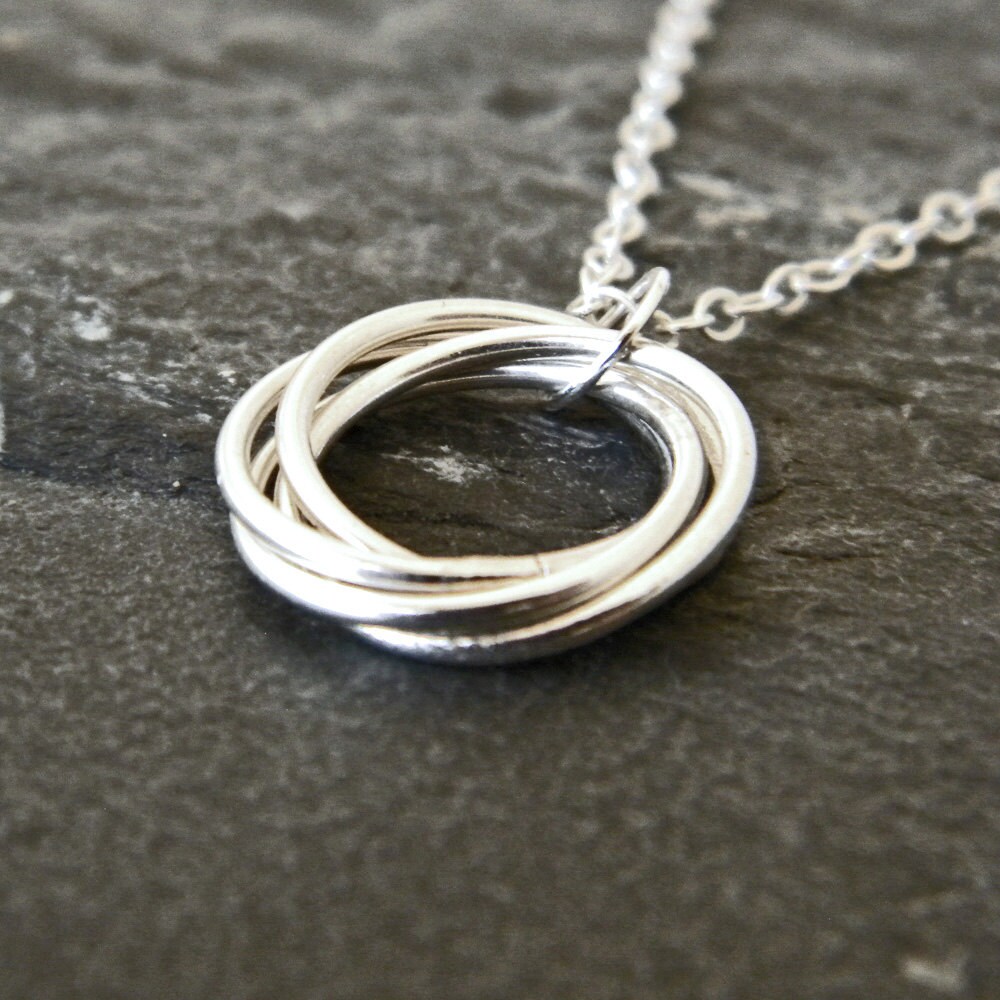 Intertwined Rings Necklace 3 Friends Necklace 3 Sisters