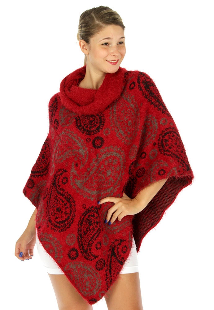 SUPER SALE 34.00 Paisley Poncho Plus Size Poncho Boho cape