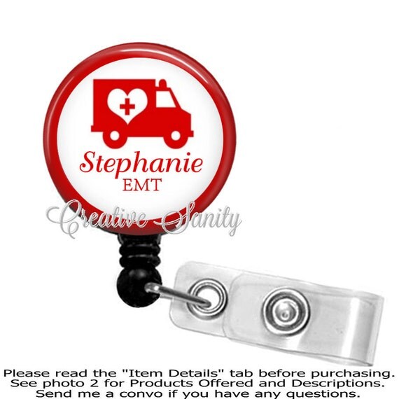 Items Similar To Personalized EMT ID Badge Holder