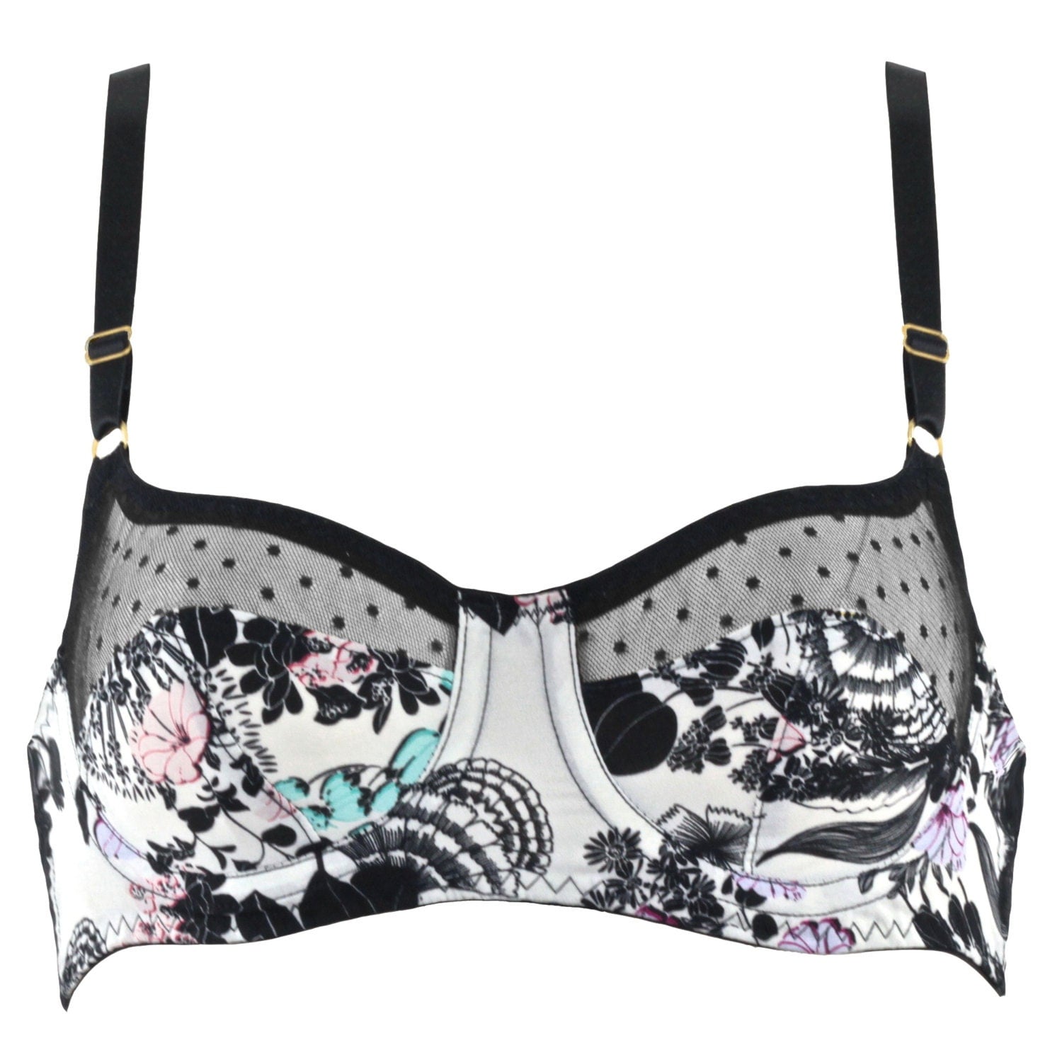 SALE Botanic Full Cup Bra 30DD by nearerthemoon on Etsy