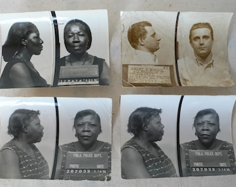 vintage photographs, mugshots, Philadelphia Police,1960's group of 4, from Diz Has neat Stuff