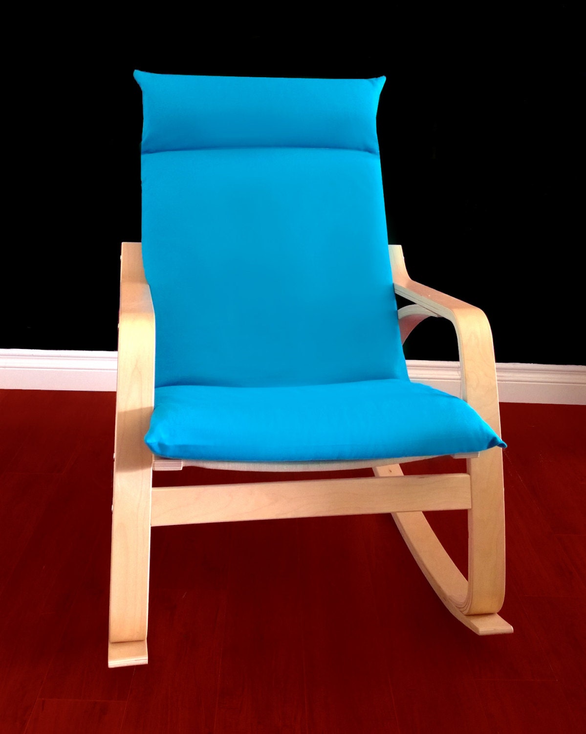 Turquoise Ikea Poang Chair Cover Solid Blue Ikea Seat Cover