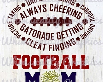 Football Mom with svg, dxf, png and eps Commercial & Personal Use