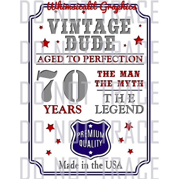 Download Digital File Vintage Dude Birthday with SVG DXF PNG