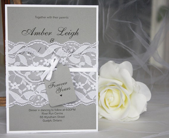 Gray And White Wedding Invitations 3