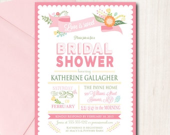 Love Is Sweet Bridal Shower Invitation Wording 9