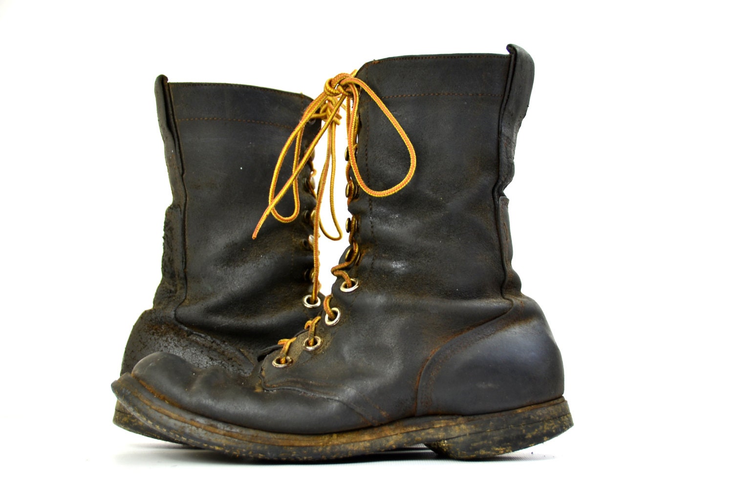 1961 Early Vietnam Rough Out Leather Cord Sole Jump Boots