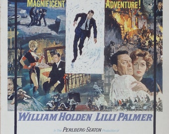 Counterfit Traitor, The. 1962 Original 14"x22" US Movie Poster. Beautiful Howard Terpning Art of William Holden,Lilli Palmer,Hugh Griffith.