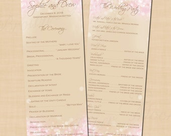 Printable Wedding Programs EDITABLE Template DIY Instant