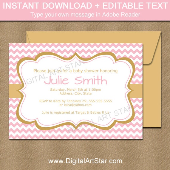 Party Invitation Templates pink and gold party invitations ...