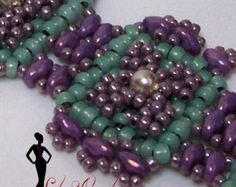 Beading Tutorials and Patterns Super Duo bead Bracelet, Step by Step Instructions, Detailed Diagrams INSTANT DOWNLOAD