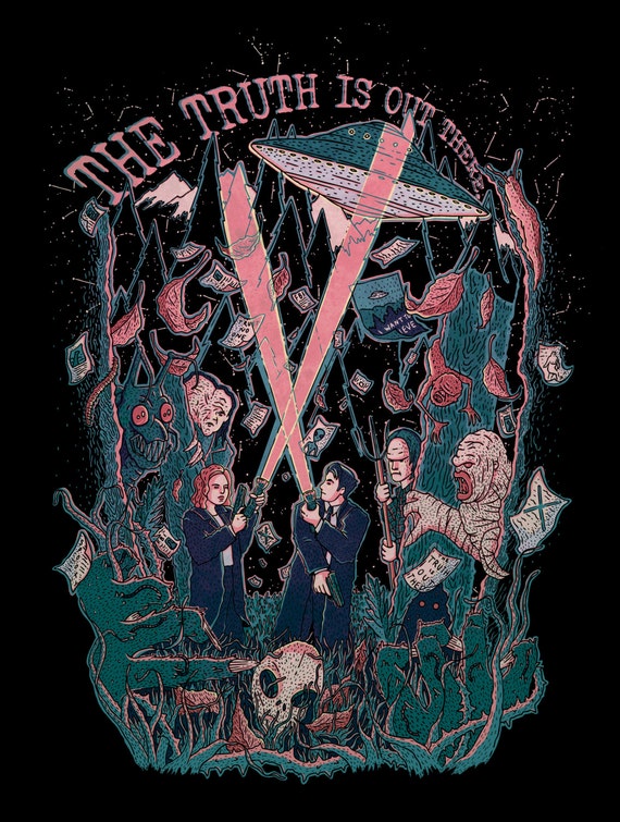 Out There X Files Fan Art Custom Illustration Giclée Print
