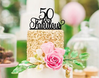 Original 50 and Fabulous 50th Birthday Cake Topper - 0025