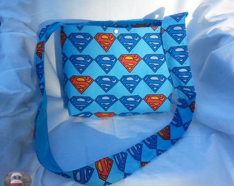 Supergirl Superman Sky Blue S Purse Bag Pocketbook DCComic Handmade