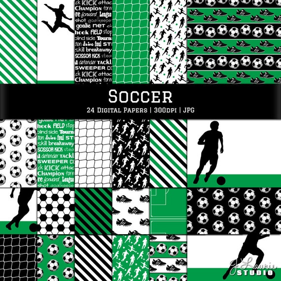Digital Scrapbook Papers-Soccer Papers-Soccer