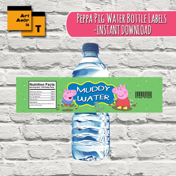 Peppa pig water bottle labels peppa pig labels peppa by ArtAmoris