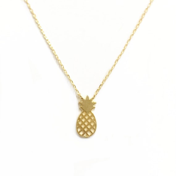 Tiny Gold Pineapple Necklace Hawaiian Pineapple by AncientBrand
