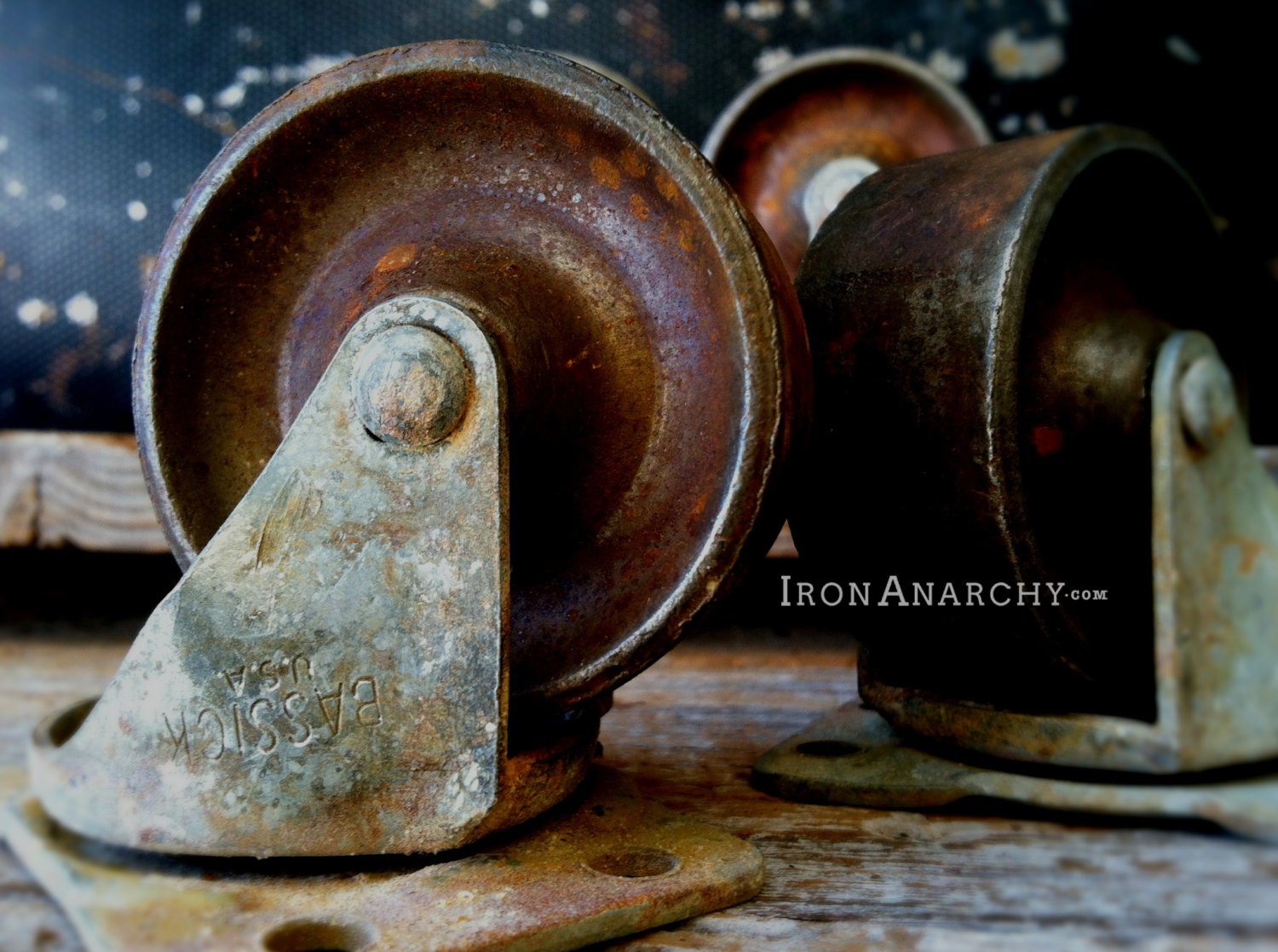 Vintage Industrial Furniture Casters, Antique Wheels Cast Iron Metal