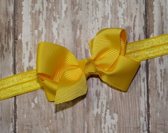 Babyhug Free Size Headbands With Bow Applique Pack of 3 - Pink Purple & Yellow