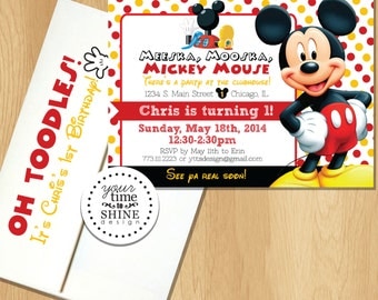 Mickey Mouse Clubhouse Birthday Invitations with Envelopes