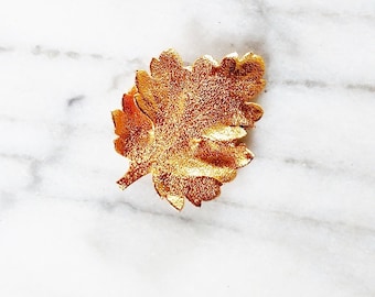 Vintage Gold Dipped Leaf Brooch
