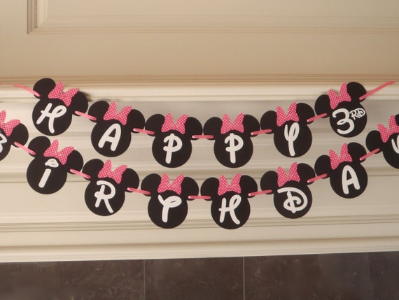Minnie Mouse Birthday Banner Party Decorations with Red or