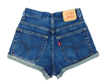 levis womens high waisted rolled cuff shorts