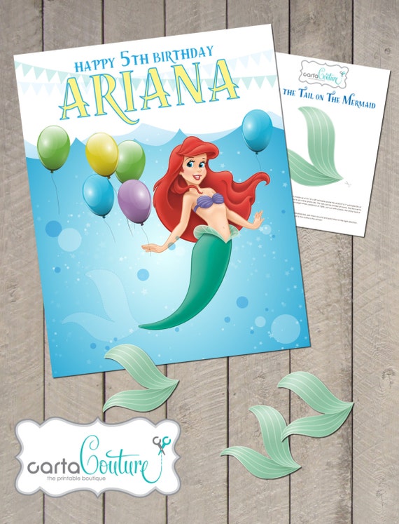 DIY Personalized Printable Pin The Tail On The Mermaid Game