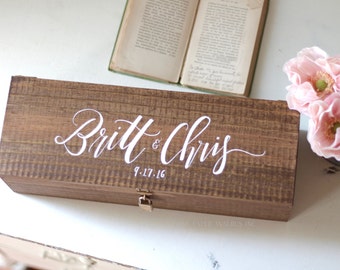 Custom Wedding Wine Box, Ceremony Wine Capsule, Wedding Wine Box, Rustic Wedding, Wedding Gift, Anniversary Gift, B-1